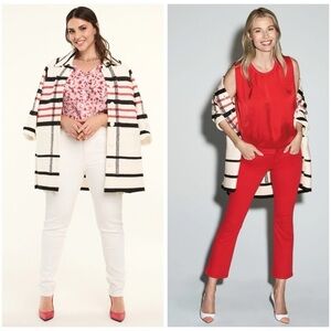 NEW | CAbi 6441 White Executive Plaid Jacket